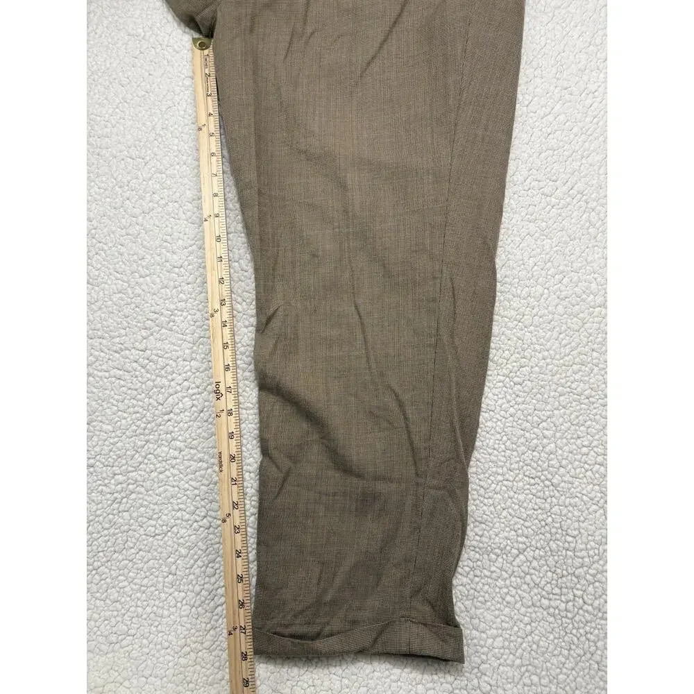 Lauren Ralph Lauren Mens Wool Dress Pants Total Comfort Pleated Cuff 36X30 Brown